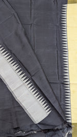 Pearl white with yellow and black with black ganga jamuna border Berhampur patta