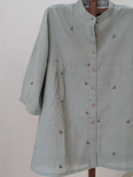 Cement grey muslin jamdani top