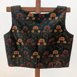 Sridevi - bottle green block print sleeveless