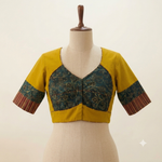 Deeksha - Ochre yellow with block print