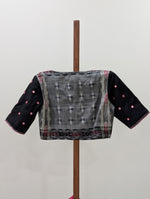Black woven fabric rumal blouse