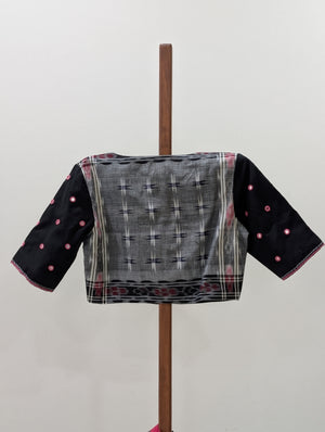 Black woven fabric rumal blouse
