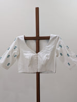 White woven fabric rumal blouse