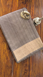 Brownish grey coloured  Tassar Saree (Copy)