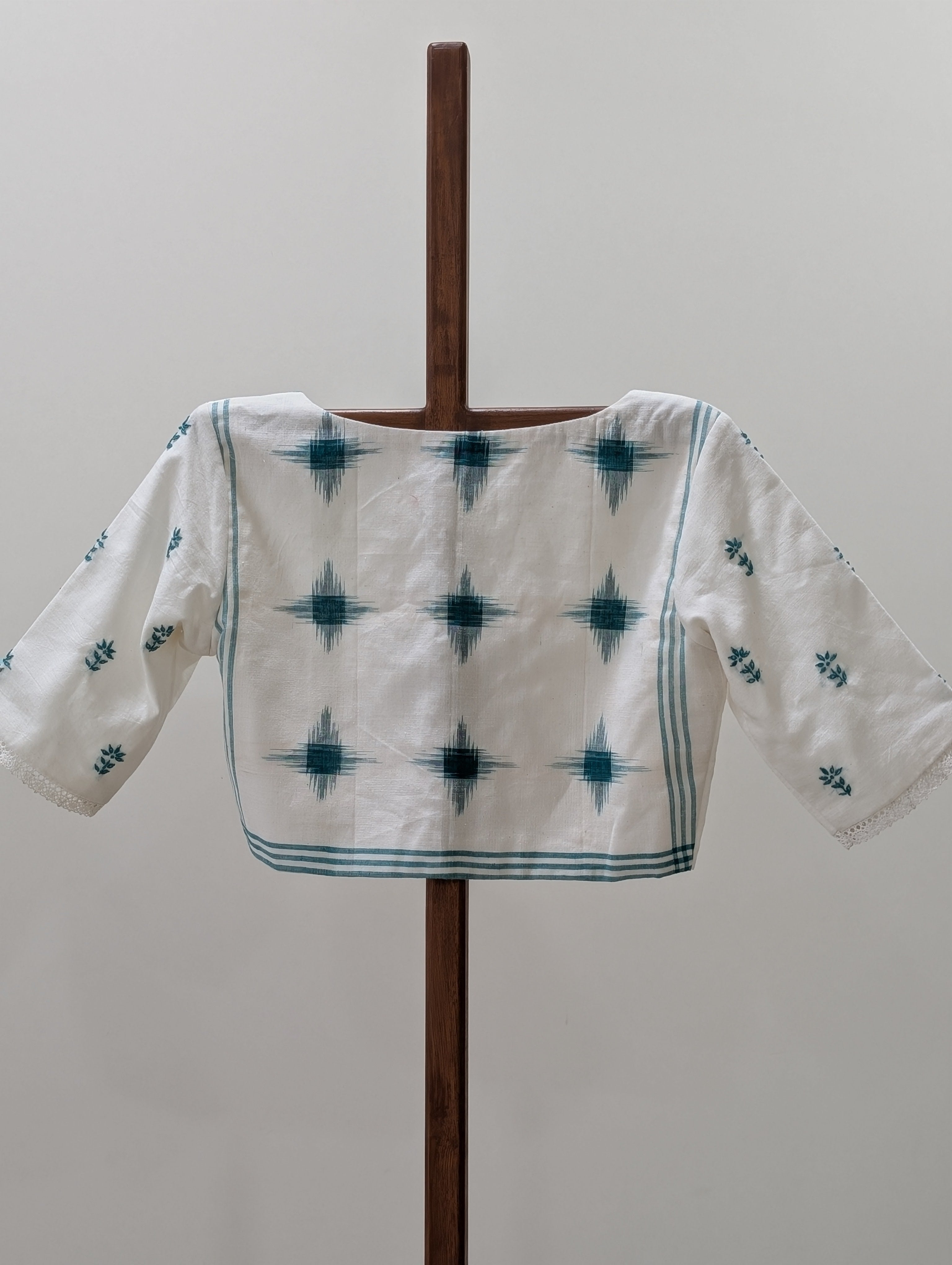 White woven fabric rumal blouse