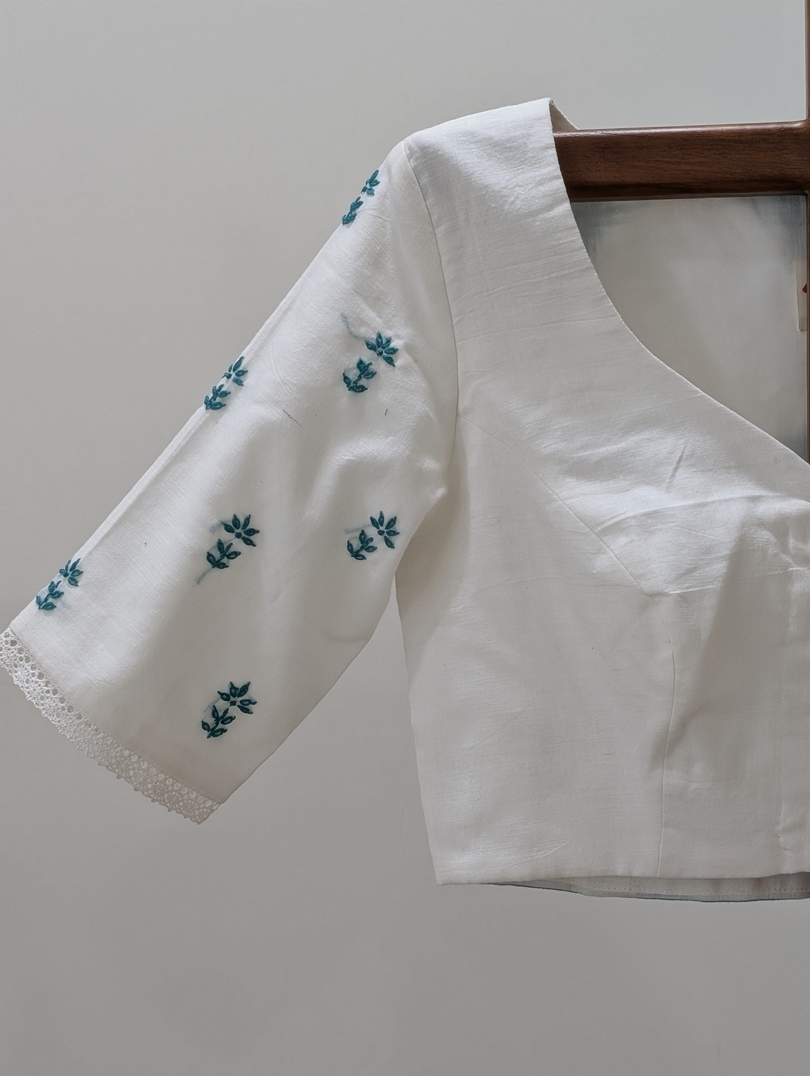 White woven fabric rumal blouse
