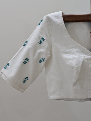 White woven fabric rumal blouse