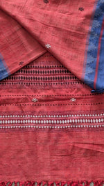 Peach orange tussar kotpad dupatta