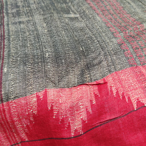 Bronze coloured Tassar kotpad with Red border