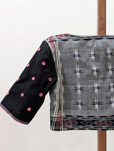 Black woven fabric rumal blouse