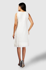 White Khadi Laced Dress - Kapaas N Resham