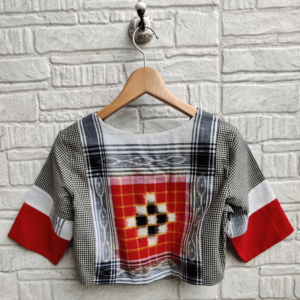 Sambhalpuri Rumal Blouse - Monochrome