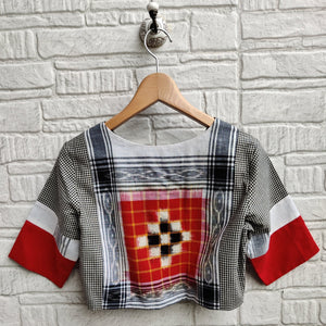 Sambhalpuri Rumal Blouse - Monochrome