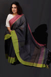 Ganga Jamuna Khadi Saree - Grey - Kapaas N Resham